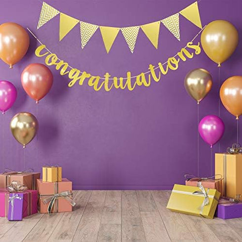 Boao Glitter Congratulations Banner, 10 ft Congrats Garland for Graduation, Wedding, Retirement, Baby Shower, Birthday