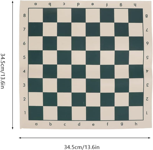 Alomejor Portable Chess Board, 34.5x34.5cm PVC Soft Tournament Chess Set for Travel Camping