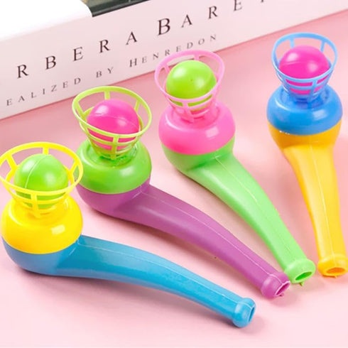 3pcs Random Color Floating Blow Pipe Balls - Stress Reliever Balance Blowing Toys for Kids