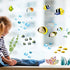 Ocean Wall Stickers for Under The Sea Theme, Cute Fish, Blue Dolphin, Seagrass Coral Mural for Nursery Kids Room