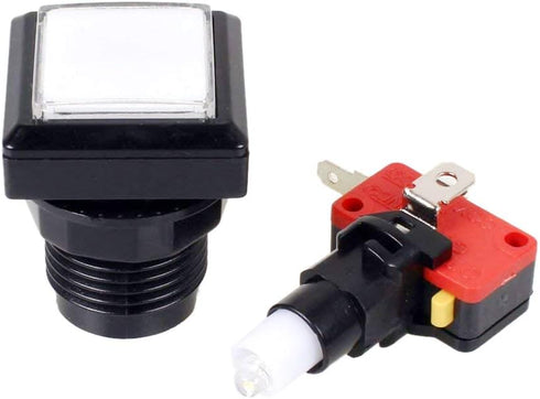 EG Starts 10x Arcade Square Shape LED Illuminated Push Button, Compatible for Arcade Machine Gaming Consoles