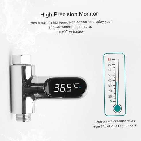 Splenssy 5~85 360 Water Bath Thermometer LED Digital Shower Temperature Display Baby Bath Water Thermometer