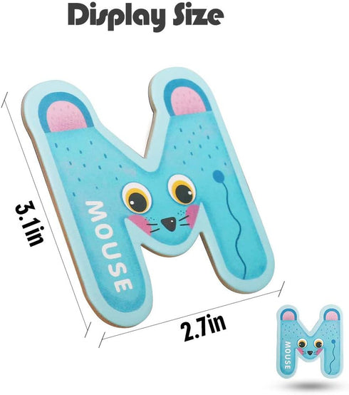 JOCHA ABC Letter Cute Animals Jumbo Large Alphabet Magnets, Preschool Learning Spelling Toys for Kids