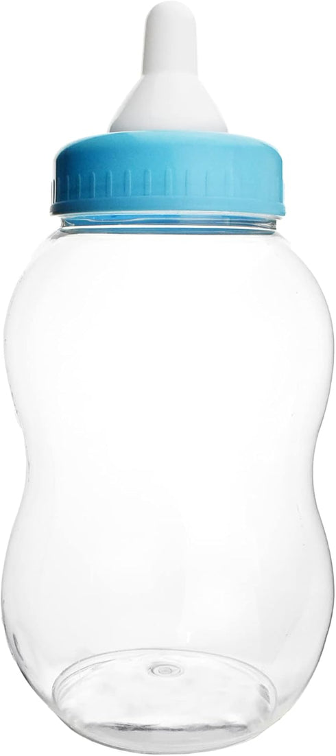 Homeford Jumbo Milk Bottle Coin Bank, Baby Shower Plastic Container, 15-inch, Light Blue