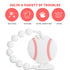 Baby Sports Ball Teething Toys, Food Grade Silicone Teether with One-piece Pacifier Clip Holder, Teething Pain Relief