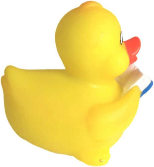 3" Reading Rubber Duck - Safe Bath Toy for Children