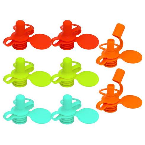 Morlike 8 Pack Baby Water Bottle Cap Silicone Spout Adapter, No Spill & BPA Free for Kids and Adults