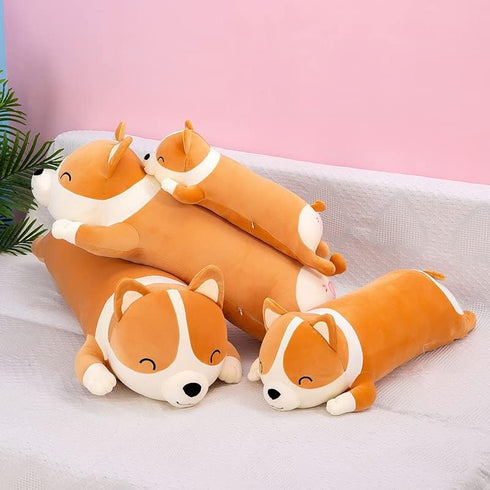 Long Plush Corgi Toy - Cute Soft Stuffed Animal Corgi Dog Doll - Kids Plush Toy Pillow Gift
