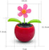 Red Solar Dancing Flower Car Dashboard Decorations, Funny Solar Powered Flower Pot Ornaments for Early Development.