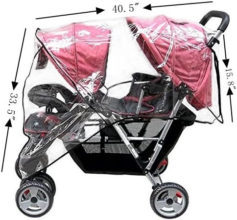 Weather Shield Double Popular for Swivel Wheel Stroller Universal Size Baby Rain Cover/Wind Shield Deal (Black)