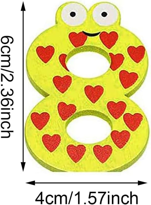 PENTA ANGEL 10Pcs Wooden Magnets, Large Cute Wood Magnetic Refrigerator Numbers for Home Office