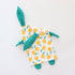Bunny Security Blanket for Boys and Girls, Cotton Soft Breathable Muslin Soothing Towel, 2 Pcs Set (Strawberry & Orange)