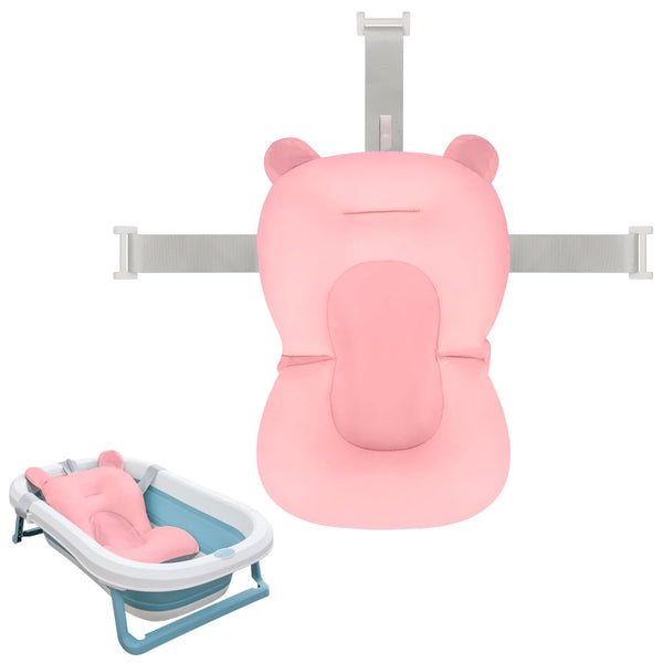 Colorlife Baby Bath Seat Support Net, Comfortable Adjustable Non-Slip Bathtub Sit Up Mesh for Newborn 0-6 Months - Pink