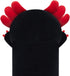 Long Axolotl Stuffed Animal, Soft Plush Body Pillow, Cute Gifts for Kids, Girlfriend (Black & Red, 110cm)