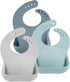 PandaEar 3 Pack Silicone Bibs for Boys and Girls, Adjustable Waterproof Eating Bibs with Large Food Catcher