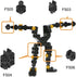 MyBuild Bricks Creative Building Bricks F504 - Build Mech Section, Toy Building Block Spare Parts Socket and Clip 18 Pieces