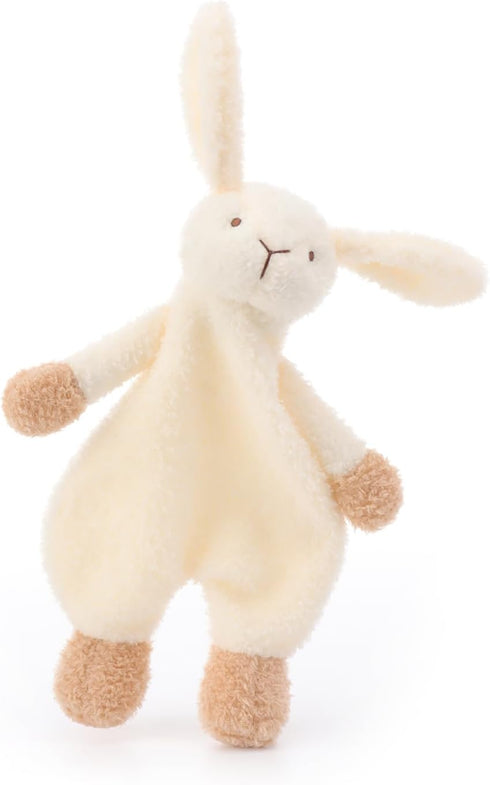 Apricot Lamb Stuffed Animals Security Blanket, White Bunny Rabbit Character, Luxury Snuggler Plush, 10 Inches