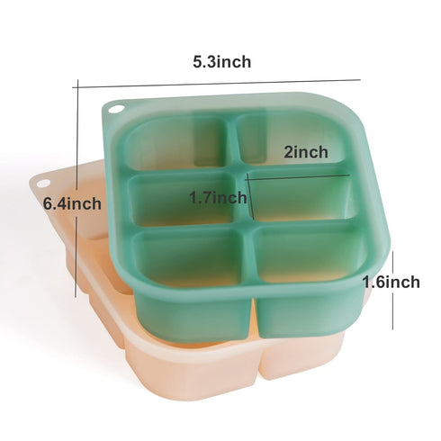 4m+ haakaa Silicone Baby Food Tray - Breastmilk Homemade Baby Food Mold - Baby Fresh Food Freezer Tray - Ice Cube Tray