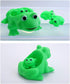 YUERFEILA 4Pcs Baby Bath Toys Rubber Green Frog Family Squeak Float Bath Ducks Bath Tub Shower Toys for Toddlers Boys