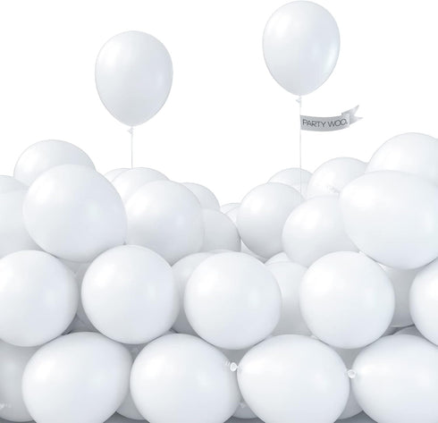PartyWoo Balloons, 50 pcs 5 Inch Matte White Balloons for Balloon Garland or Arch, Party Decorations, Wedding, Neutral