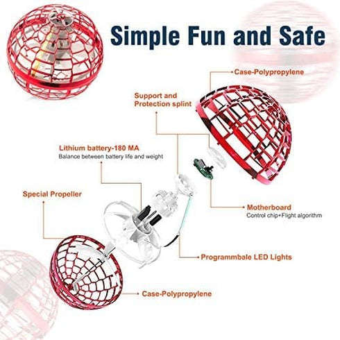 Flying Orb Ball Toy 2023, Cosmic Globe Boomerang Hover Orb Ball, Galactic Fidget Spinner, Blue Kids Toys for Ages 6-12