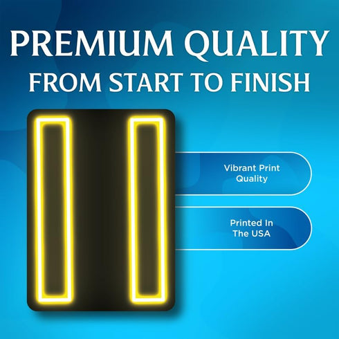 Premium Quality Vinyl Bumper Stickers 2-Pack - Pause Button Neon Video Game Gamer Symbol | 5-Inch | Made in USA - FHJ551