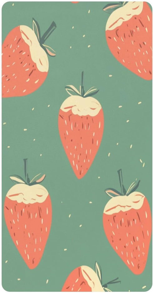 Bseiialft Strawberries Green Crib Sheets for Boys Girls Soft and Breathable Cotton Baby
