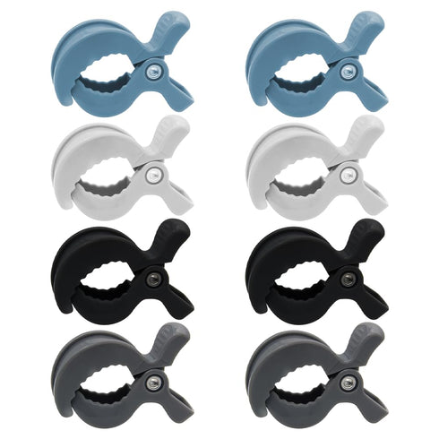 8 Pack Colorful Stroller Clips - Universal Plastic Pegs for Hooking Muslin and Toys, Seat Cover Blanket Clips