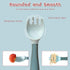 Toddler Utensils with Travel Case, Baby Spoon and Fork Set for Self-Feeding Learning (2 Set, Yellow & Green)