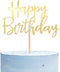 Happy Birthday Cake Topper - Mirrored Gold Acrylic Versatile Decoration Ideas, Perfect Keepsake for Family and Friends