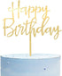 Happy Birthday Cake Topper - Mirrored Gold Acrylic Versatile Decoration Ideas, Perfect Keepsake for Family and Friends