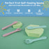 Vicloon Silicone Baby Spoon and Fork Set, 4PCS Baby Led Weaning Utensils, Dishwasher Safe