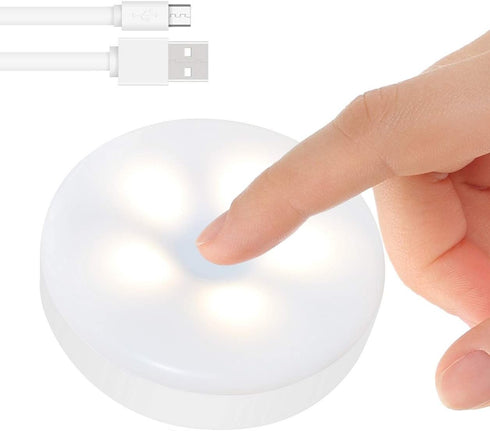 Mini Touch Light, Rechargeable Battery Operated Closet Lights, Magnetic Stick-on LED Night Light