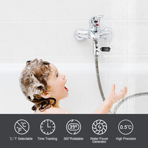 Matybobe 0~100 360 LED Digital Shower Temperature Display Baby Bath Water Thermometer Celsius/Fahrenheit Display