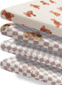 FIGEPO Pack Set Fitted Baby Neutral N Play Sheets Mini Crib Sheets Bear and Buffalo Check Plaid Breathable Unisex Baby