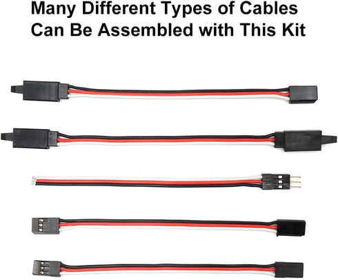 30 Sets Servo Connector Kit, Male Female Plug Crimp Pin, Compatible with Futaba JR Hitec Spektrum RC Connectors