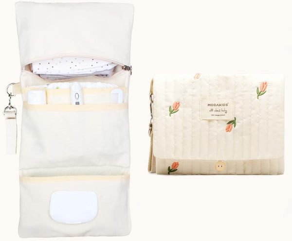 MODAKIDS Baby Bag Organizer, Waterproof Mini Diaper, Foldable Mom Travel Set, Diaper
