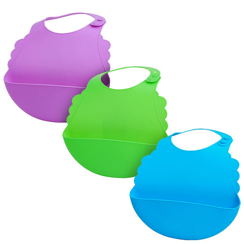 7 Pack Silicone Baby Bibs for Babies & Toddlers (6-72 Months), Waterproof Feeding, Easy Clean, Unisex, Non Messy