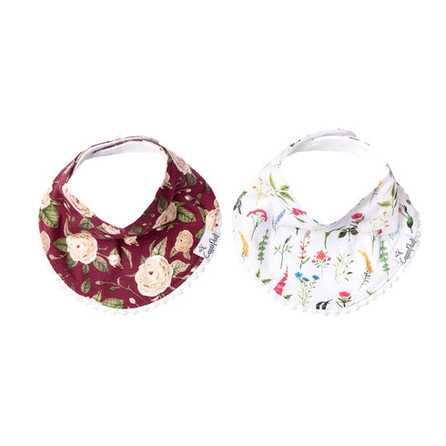 Copper Pearl Baby Bandana Drool Bibs, 2-Pack Fashion Bibs Gift Set for Girls “Scarlet”