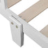 Volowoo Bed Frame for Girls & Boys, Classic Wood Bed Frame w/Safety Guardrail, Low to Floor Design, Wooden Slat