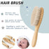 DOYOUWE Set Personalized Baby Brush and Comb with Soft Goat Bristle, Baby Bathing Wooden Comb with Custom Name, Perfect