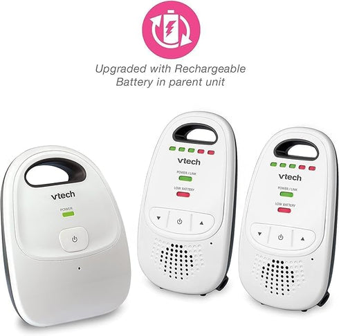 VTech Upgraded Baby Monitor, Rechargeable Battery, Long Range, Crystal-Clear Sound, and Alerts