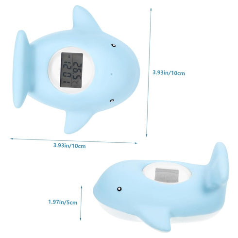 KOMBIUDA Whale Shaped Electric Bath Thermometer Accurate Cartoon Water Room Temperature Monitor Essential Bath