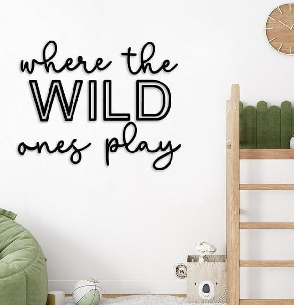 Playroom Wall Decor, 40 XXL Where The Wild Ones Play Nursery Sign