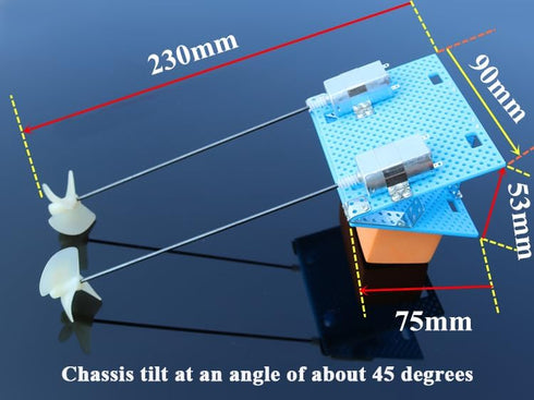 COKOLATIA 2.4G 4-Channel 180 Shaft+D36 RC Boat Model Kit for Kids Double Strong Magnetic Motors Kit with Motor