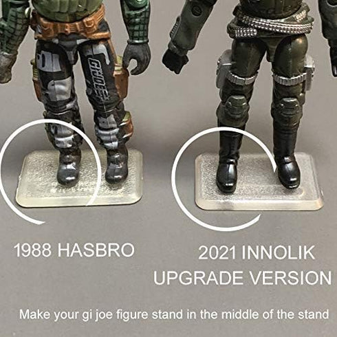 EBCO 50 Pieces Plastic Action Figure Stand Base for 3.75inchGI Joe Figure Toy Exclusive Upgrade Clear Display Stand Tool,Transparent