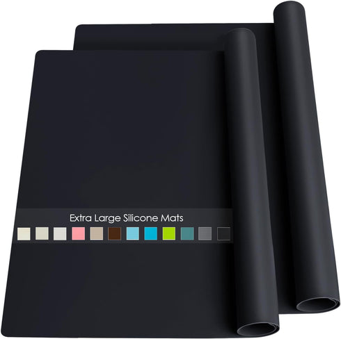 2 Pack Extra Large Silicone Mats for Baking Crafts, Multipurpose Kids Dinner