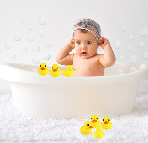 umbresen Yellow Rubber Ducks Bath Toys for Preschool, 24pcs Mini Duckies Gift for Baby Shower, Pool Float, Party Favors
