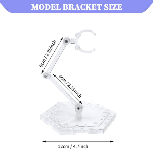 POMER Action Figure Stand, 5 Pcs Transparent Assembly Holder Base Display Model Support for HG/RG Gundam