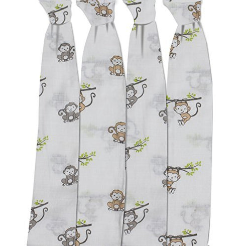 45 45 inches Bacati - Baby Blanket Unisex Swaddle Wrap Soft Breathable Cotton Muslin Swaddle Blankets Neutral Receiving